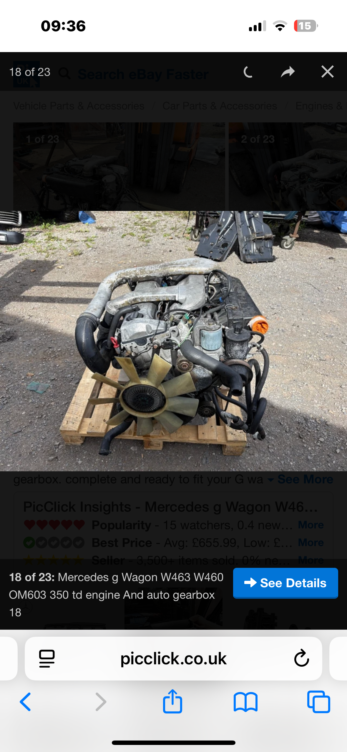 G-Wagon W463 W460 OM603 350 td engine And auto gearbox - Image 14