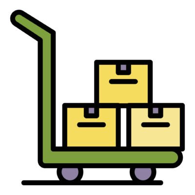 W463 Side Step Replacement parcel cart icon color outline vector